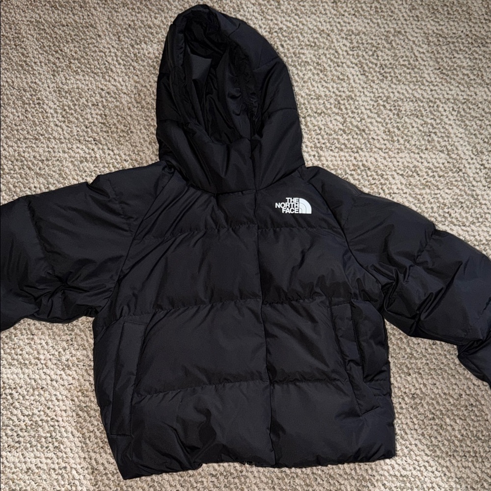 Youth Girls The North Face Black Quilted Puffer Hooded Jacket